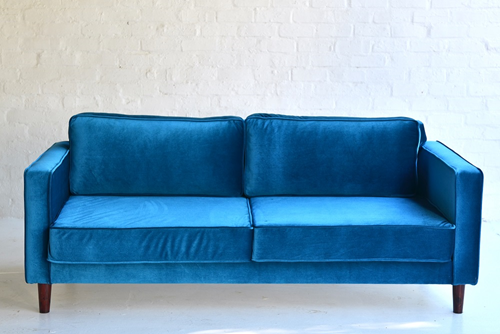 056Modern Velvet Cobalt Blue Couch